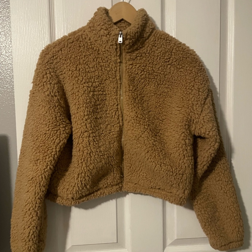 Hollister Kids Tan Sherpa Jacket
